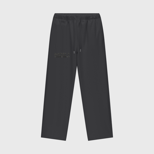 Black MOD 1 sweatpants  with text "MOD 1" underlined on a light gray background