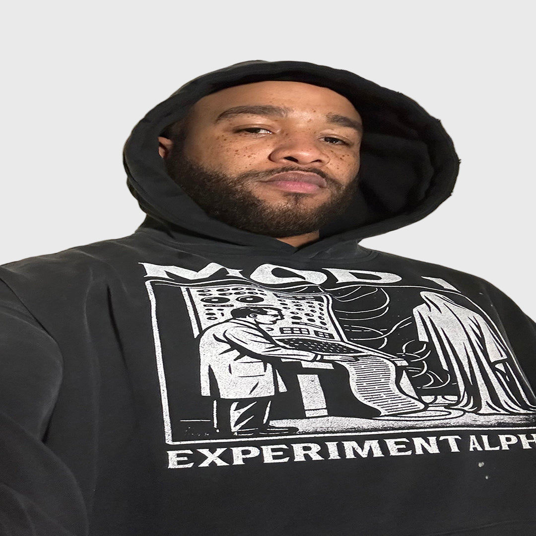 Experiment Alpha: Cryptic Genesis | MOD 1 Vintage Washed Frayed Fleece Hoodie Mold