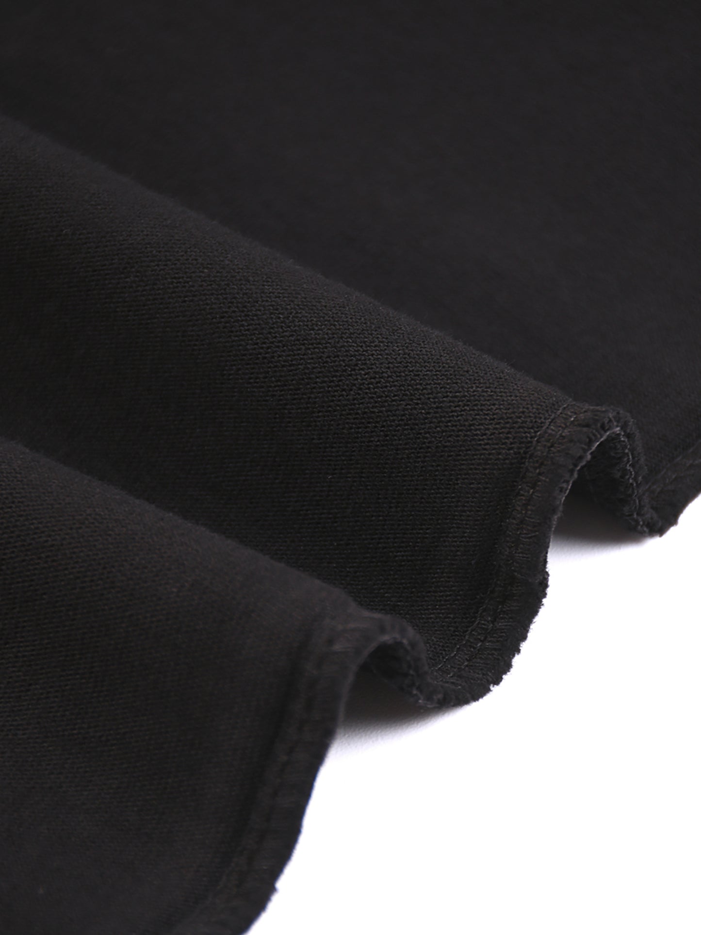 Close-up of black fabric on a white background